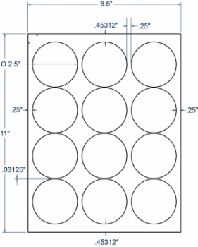 Compulabel 330557 Compulabel 330557 2-1/2" Diameter Circular Labels 250 Sheets
