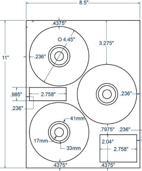 Compulabel 312737 HP CD/DVD Comparable 3-up Labels