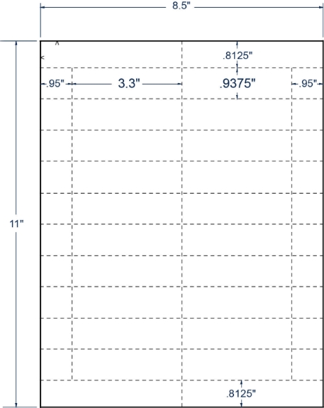 Compulabel 410207 3-1/3" x 15/16" Sheeted Cards 100 Sheets