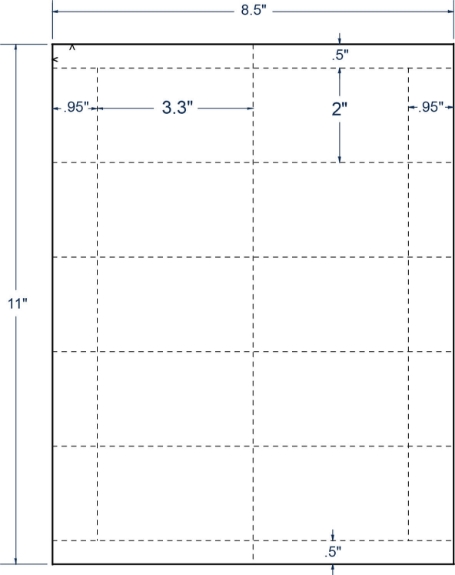 Compulabel 410308 3-1/3" x 2" Sheeted Cards 100 Sheets