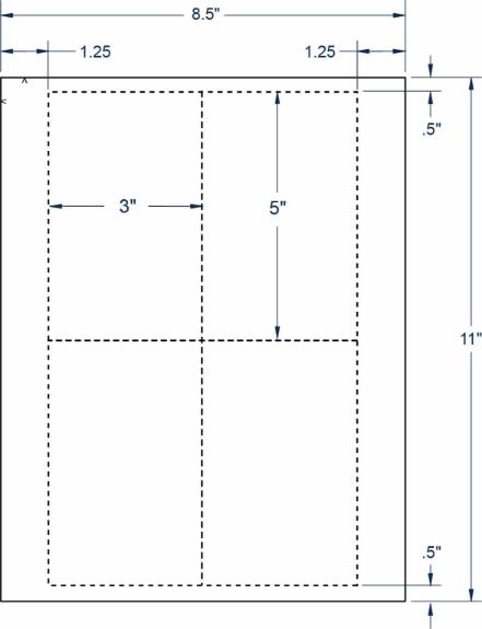 Compulabel 430053 3" x 5" Sheeted Cards 250 Sheets