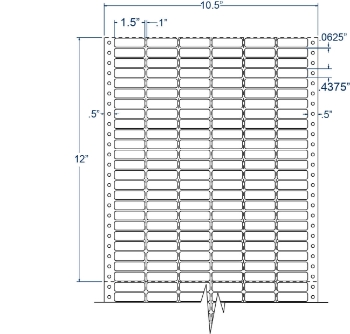 Compulabel 140657 Compulabel 140657 1-1/2" x 7/16" Pinfeed Labels