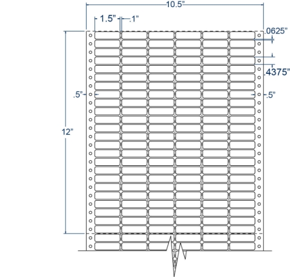 Compulabel 140657 1-1/2" x 7/16" Pinfeed Labels