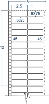 Compulabel 120104 Compulabel 120104 2-1/2" x 15/16" Pinfeed Labels