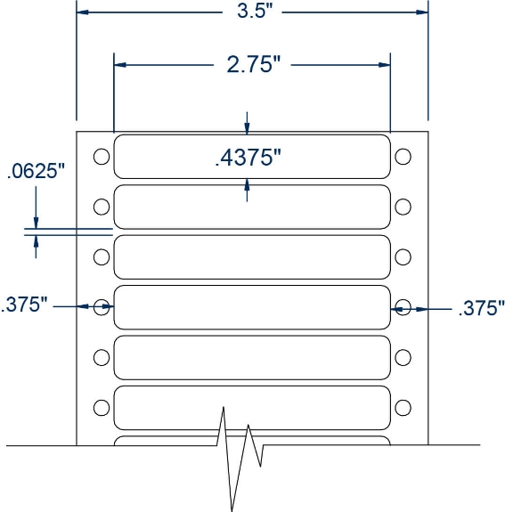 Compulabel 110158 2-3/4" x 7/16" Pinfeed Labels