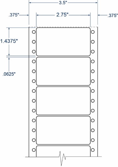 Compulabel 111003 2-3/4" x 1-7/16" Pinfeed Labels