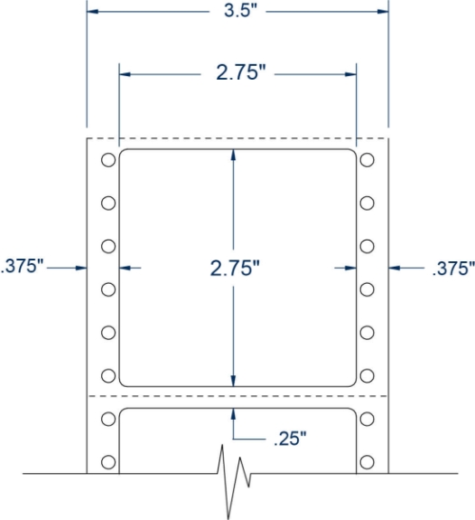 Compulabel 111554 2-3/4" x 2-3/4" Pinfeed Labels