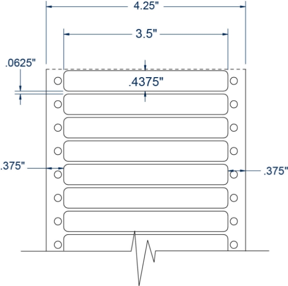 Compulabel 110204 3-1/2" x 7/16" Pinfeed Labels