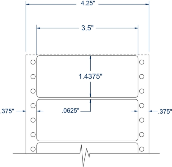 Compulabel 111104 3-1/2" x 1-7/16" Pinfeed Labels