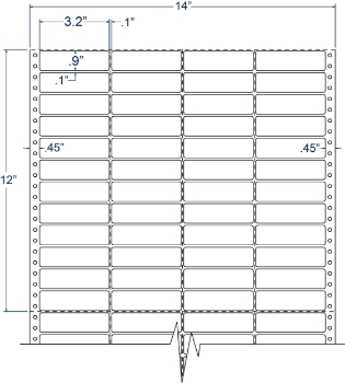 Compulabel 140455 Compulabel 140455 3-1/5" x 9/10" Pinfeed Labels