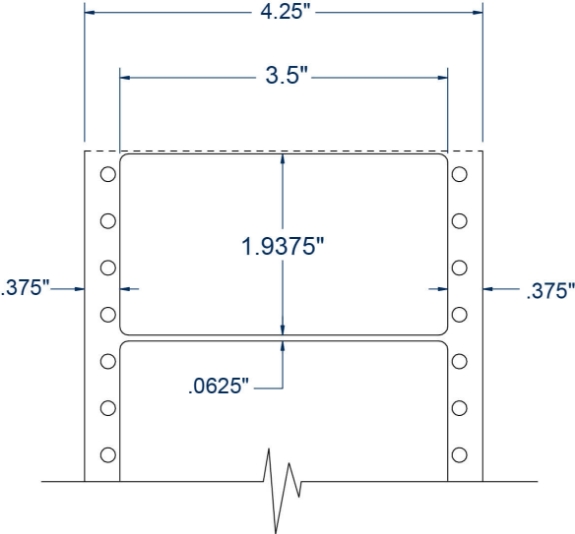 Compulabel 111352 3-1/2" x 1-15/16" Pinfeed Labels