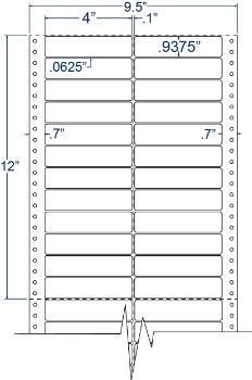 Compulabel 120251 Compulabel 120251 4" x 15/16" Pinfeed Labels
