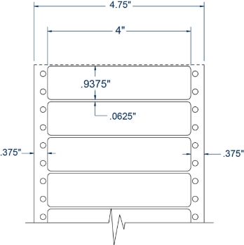 Compulabel 110755 Compulabel 110755 4" x 15/16" Pinfeed Labels