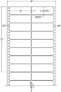Compulabel 120407 Compulabel 120407 4" x 1-7/16" Pinfeed Labels