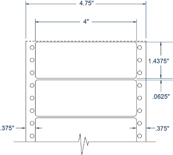 Compulabel 111150 Compulabel 111150 4" x 1-7/16" Pinfeed Labels