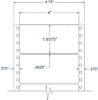 Compulabel 111407 Compulabel 111407 4" x 1-15/16" Pinfeed Labels
