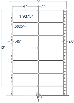 Compulabel 120453 Compulabel 120453 4" x 1-15/16" Pinfeed Labels