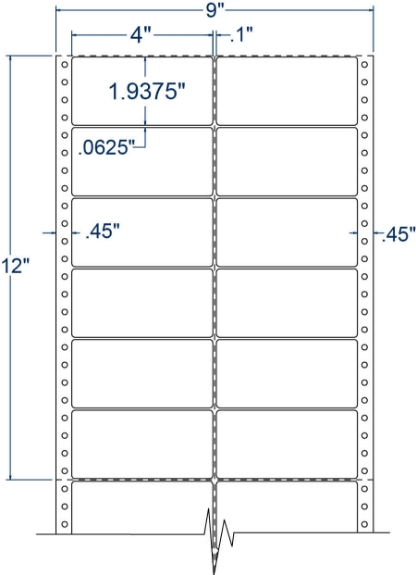 Compulabel 120453 4" x 1-15/16" Pinfeed Labels