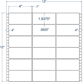 Compulabel 130500 Compulabel 130500 4" x 1-15/16" Pinfeed Labels