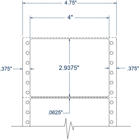 Compulabel 111600 4" x 2-15/16" Pinfeed Labels