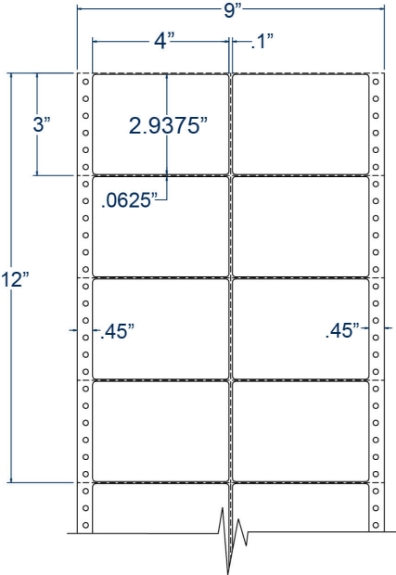 Compulabel 120508 4" x 2-15/16" Pinfeed Labels