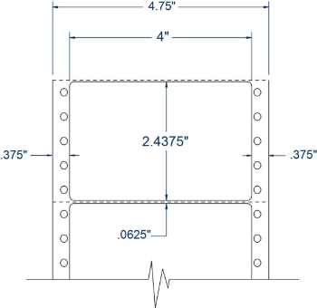 Compulabel 111508 Compulabel 111508 4" x 2-7/16" Pinfeed Labels