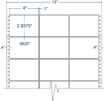 Compulabel 130555 Compulabel 130555 4" x 2-15/16" Pinfeed Labels