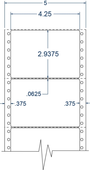 Compulabel 111655 4-1/4" x 2-15/16" Pinfeed Labels