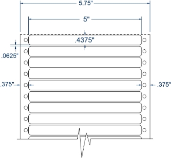 Compulabel 110305 Compulabel 110305 5" x 7/16" Pinfeed Labels
