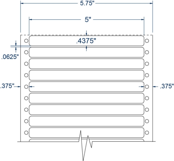 Compulabel 110305 5" x 7/16" Pinfeed Labels