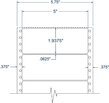 Compulabel 111453 Compulabel 111453 5" x 1-15/16" Pinfeed Labels
