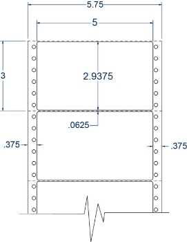 Compulabel 111701 Compulabel 111701 5" x 2-15/16" Pinfeed Labels