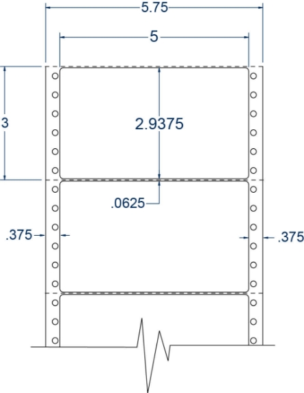 Compulabel 111701 5" x 2-15/16" Pinfeed Labels