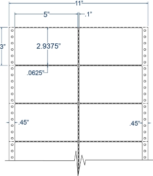Compulabel 120554 Compulabel 120554 5" x 2-15/16" Pinfeed Labels