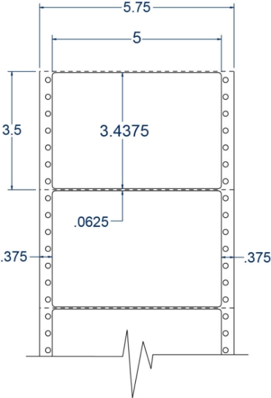 Compulabel 111802 5" x 3-7/16" Pinfeed Labels