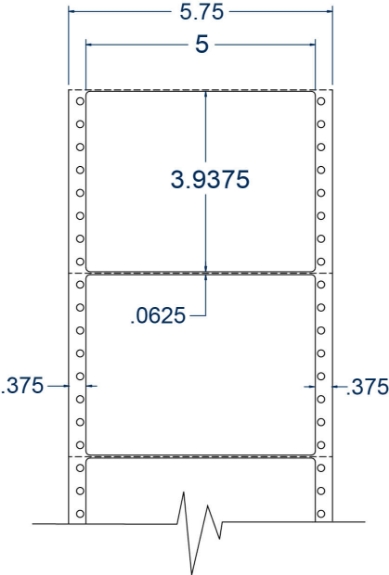 Compulabel 111857 5" x 3-15/16" Pinfeed Labels