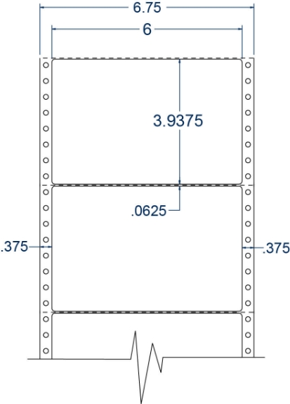 Compulabel 111903 6" x 3-15/16" Pinfeed Labels