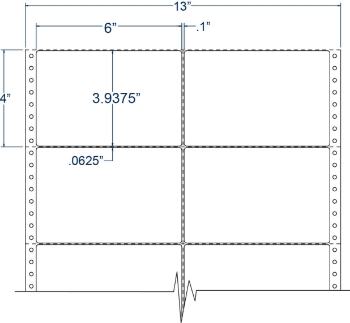 Compulabel 120655 Compulabel 120655 6" x 3-15/16" Pinfeed Labels