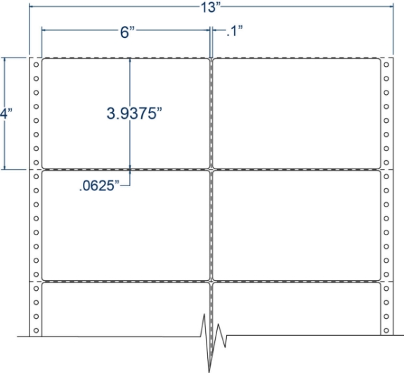 Compulabel 120655 6" x 3-15/16" Pinfeed Labels