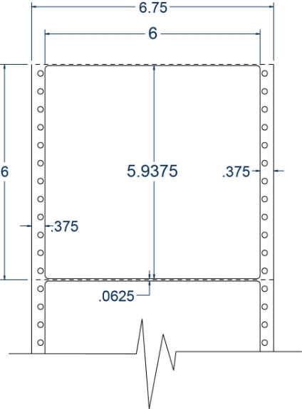 Compulabel 112004 6" x 5-15/16" Pinfeed Labels