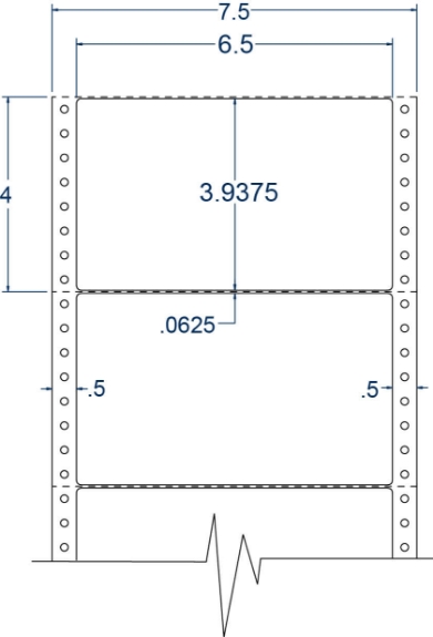 Compulabel 111958 6-1/2" x 3-15/16" Pinfeed Labels