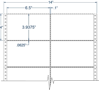 Compulabel 120701 Compulabel 120701 6-1/2" x 3-15/16" Pinfeed Labels