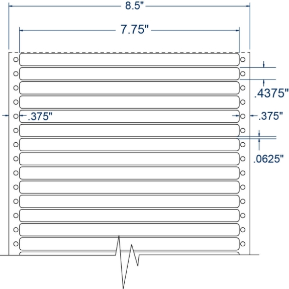 Compulabel 110351 7-3/4" x 7/16" Pinfeed Labels