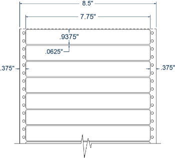 Compulabel 110856 Compulabel 110856 7-3/4" x 15/16" Pinfeed Labels