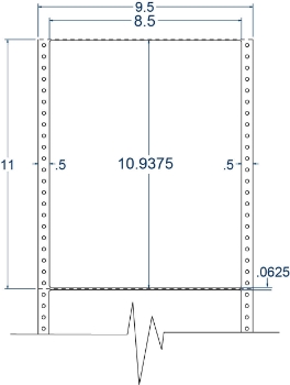 Compulabel 112105 Compulabel 112105 8-1/2" x 10-15/16" Pinfeed Labels