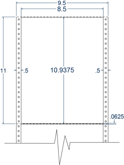 Compulabel 112105 8-1/2" x 10-15/16" Pinfeed Labels