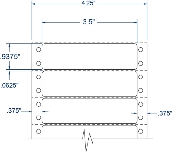 Compulabel 170357 Compulabel 170357 3-1/2" x 15/16" Tape Reel Pinfeed Labels