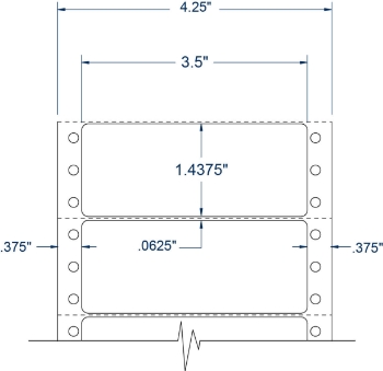 Compulabel 170201 Compulabel 170201 3-1/2" x 1-7/16" Tape Reel Pinfeed Labels