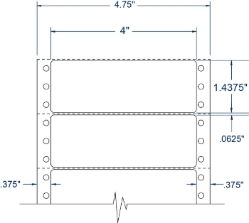 Compulabel 170403 Compulabel 170403 4" x 1-7/16" Tape Reel Pinfeed Labels