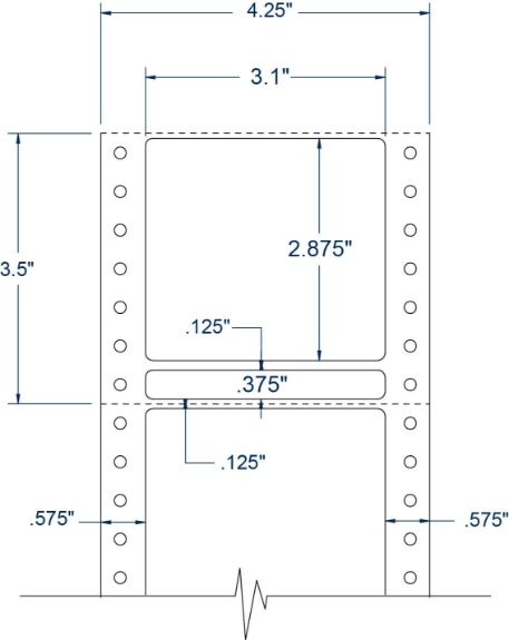 Compulabel 170302 3-3/4" x 2-7/8" Tape Reel Pinfeed Labels